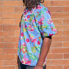 Stoxx Flamingo Tropical Print Hawaiian Camp Collar Shirt — Size M – additional view, STOXX THRIFT & VINTAGE