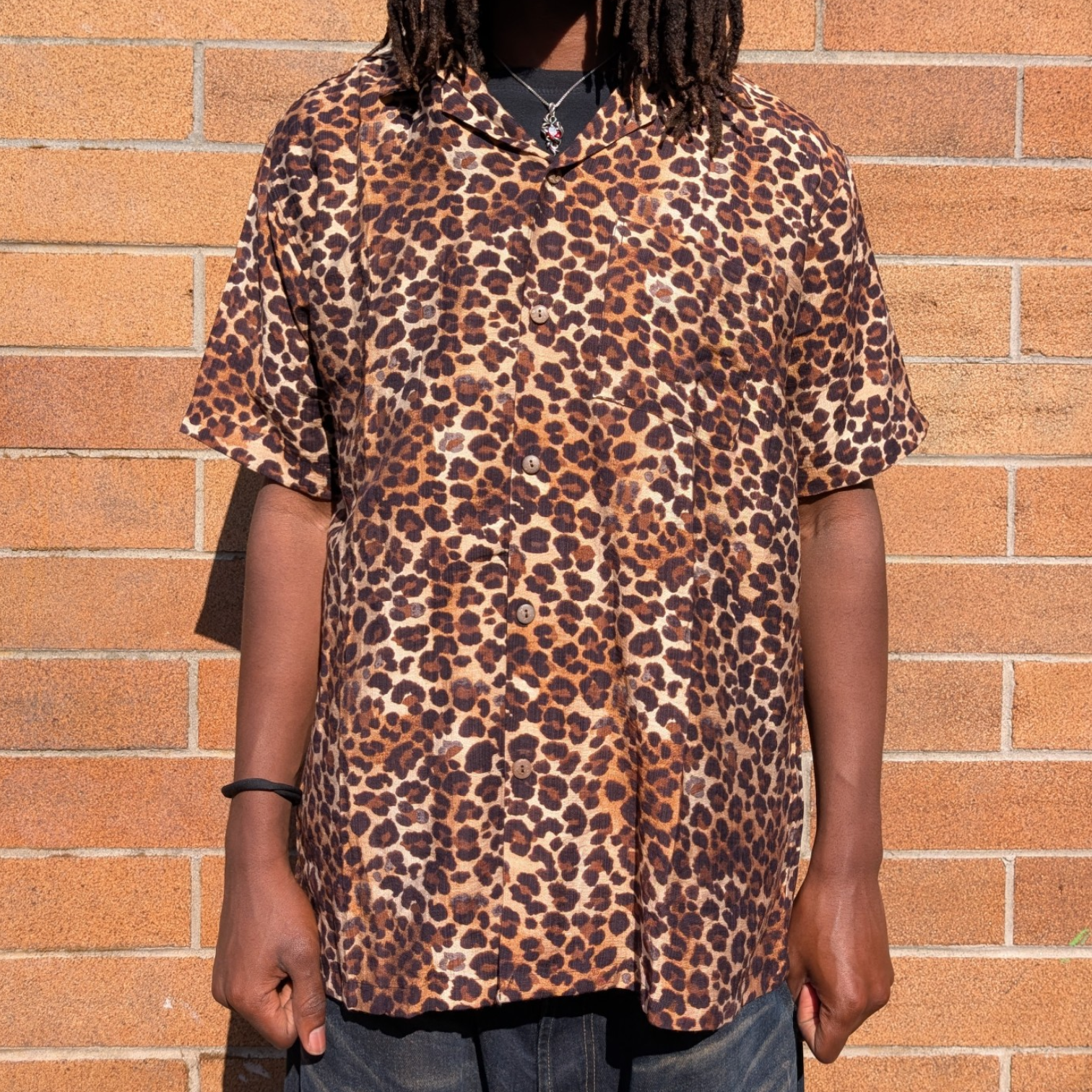 Stoxx Leopard Print Camp Collar Shirt