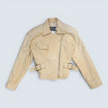 Cosa Nova Beige Leather Jacket - Size S