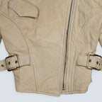 Cosa Nova Beige Leather Jacket - Size S