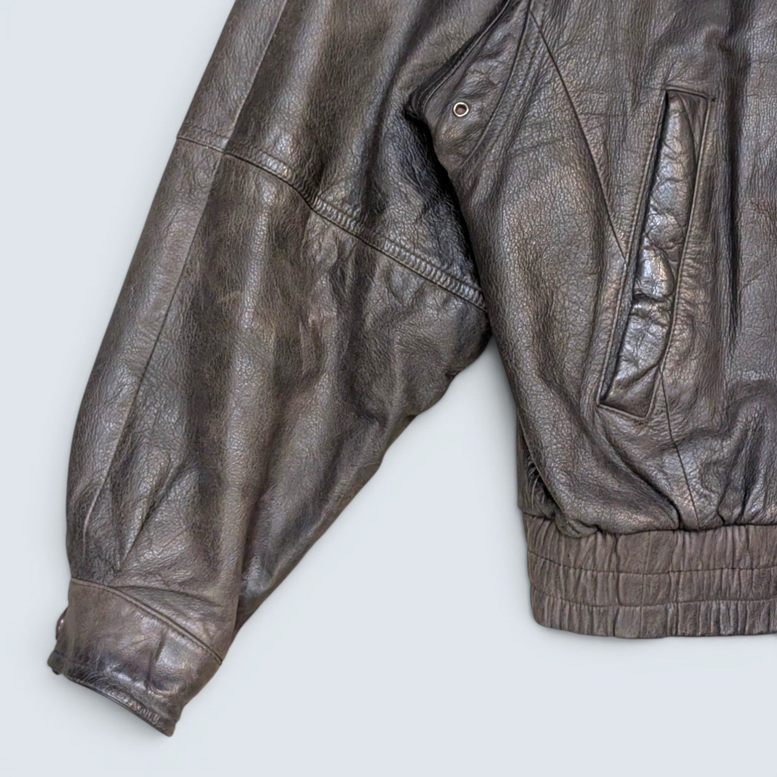 Moores Leather Bomber Jacket - XL