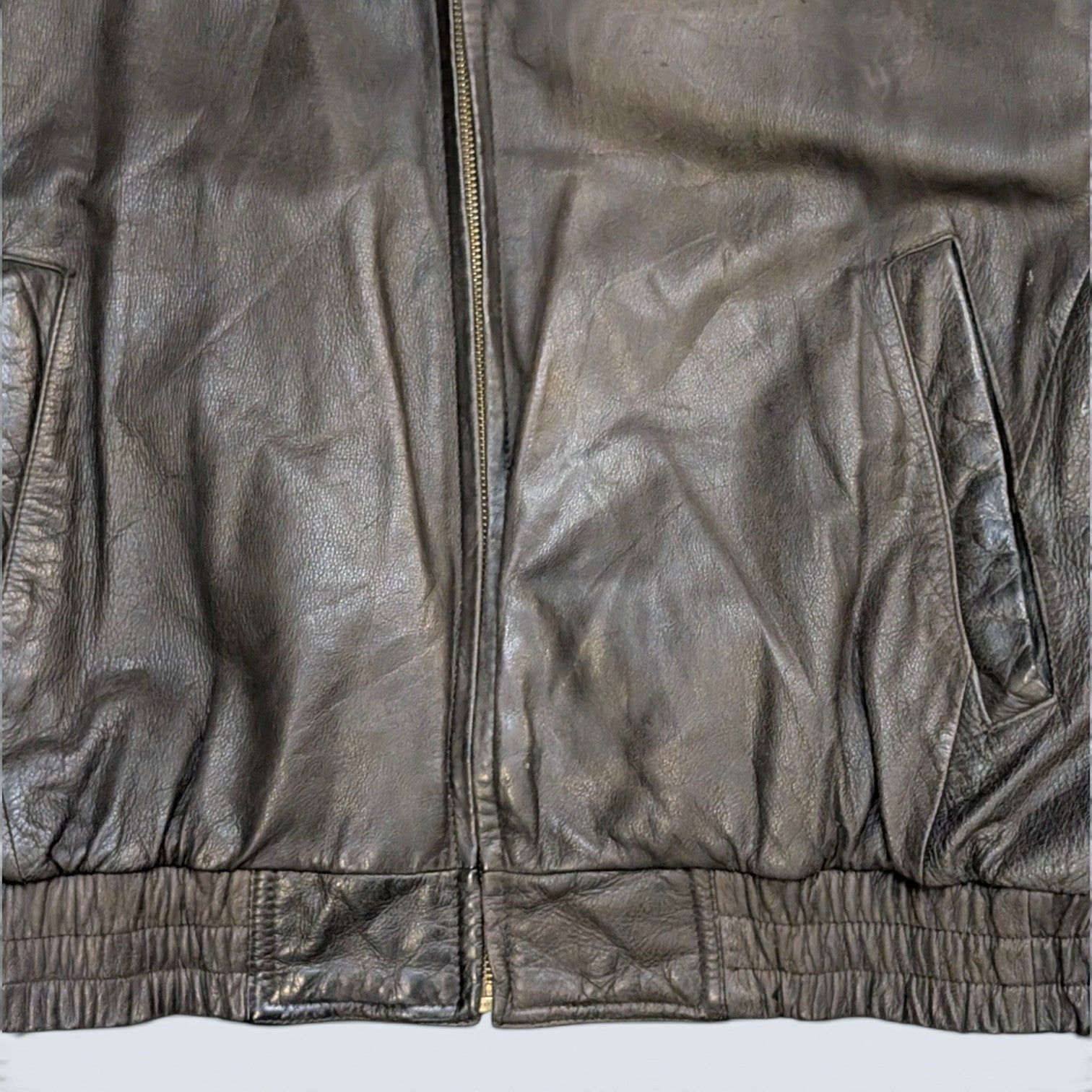 Moores Leather Bomber Jacket - XL