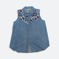 Desert West Floral Printed Denim Vest - M