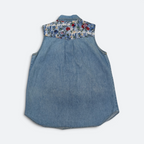 Desert West Floral Printed Denim Vest - M