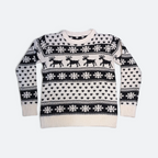 B&W Reindeer Christmas Sweater