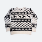 B&W Reindeer Christmas Sweater