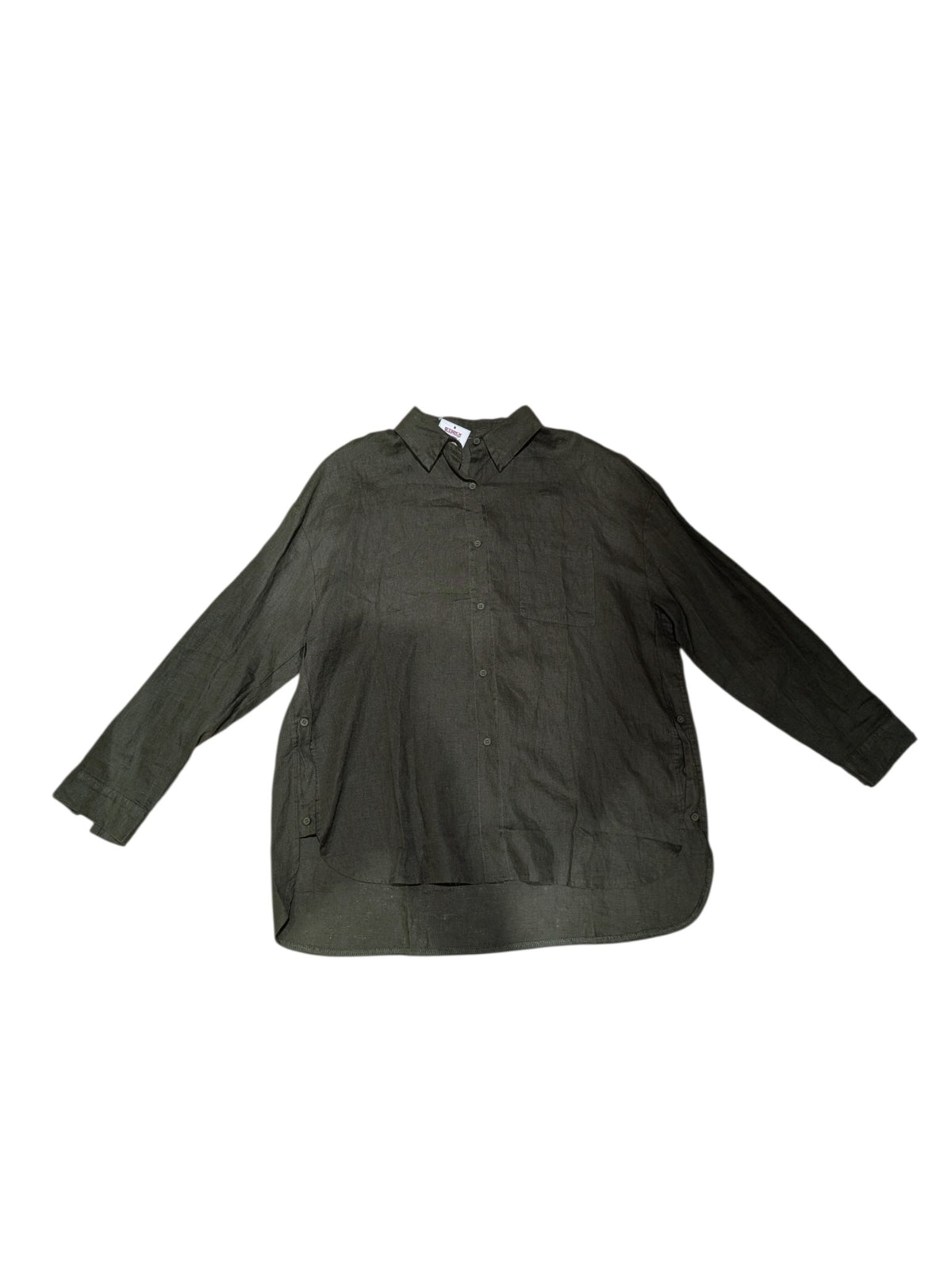 Dark Green Cotton Button Up XL