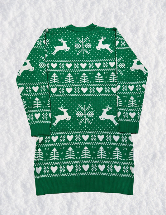 Reindeer & Hearts Long Christmas Sweater