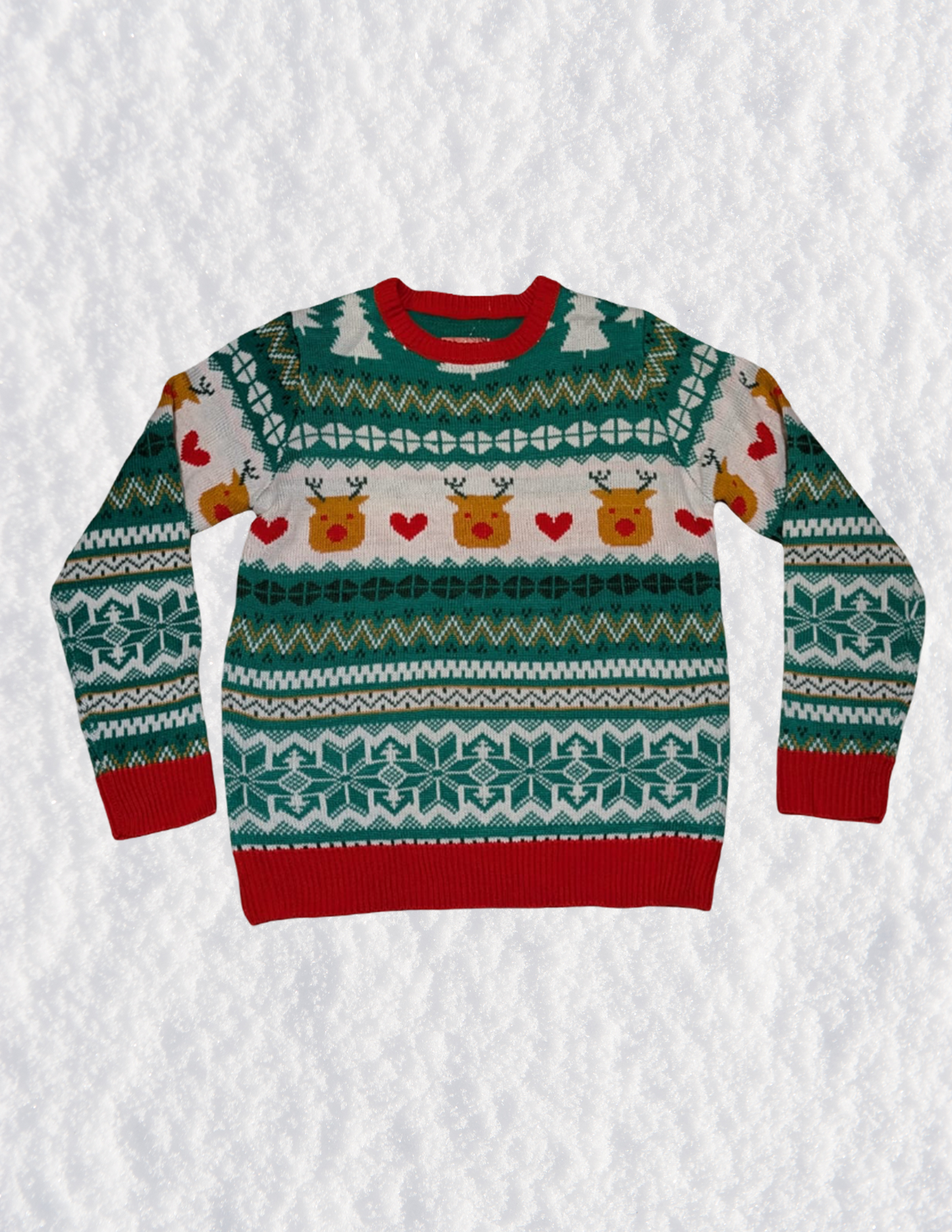 Reindeer Pattern Christmas Sweater