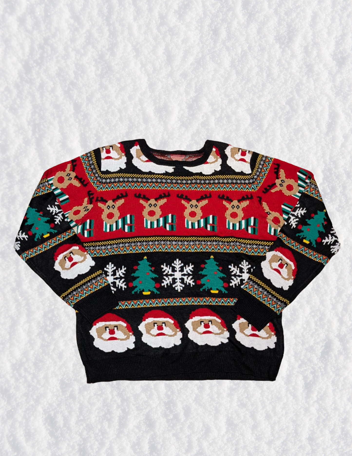 Reindeer Tree & Santa Christmas Sweater