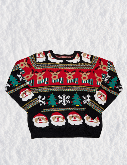 Reindeer Tree & Santa Christmas Sweater
