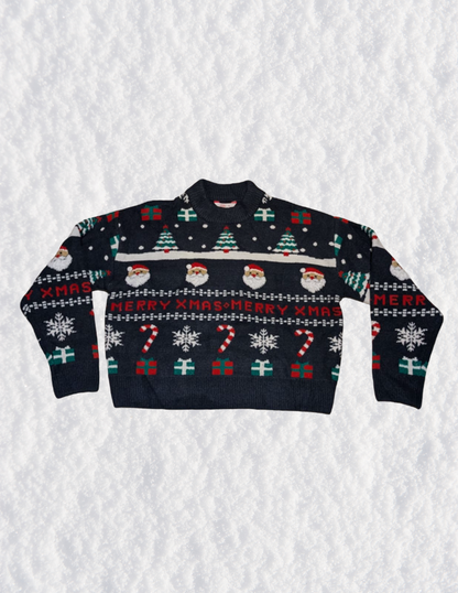 Santa Tree & Cane Christmas Sweater