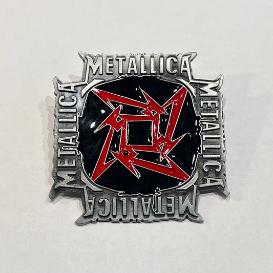 Red Metallica Belt Buckle