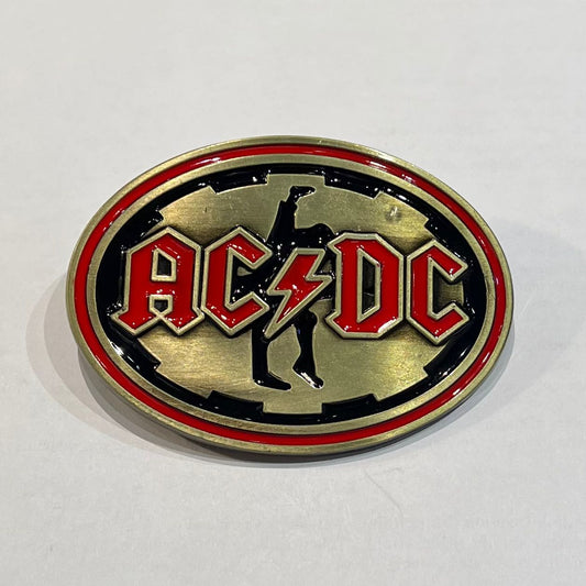 Red ACDC Belt Buckle
