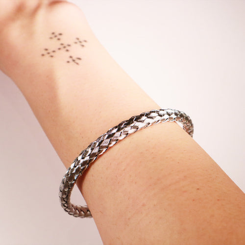 Braided Silver Bracelet – additional view, STOXX THRIFT & VINTAGE