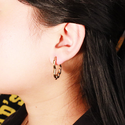 "Twisted Hearts" Golden Earrings