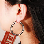 Classic Thick Silver Hoops