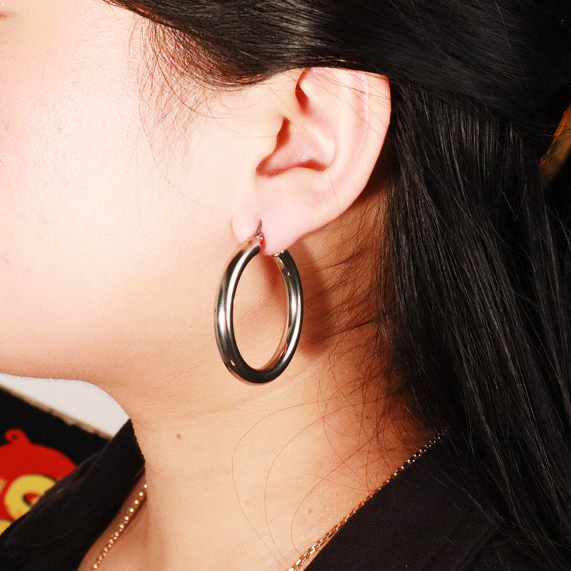 Classic Thick Silver Hoops