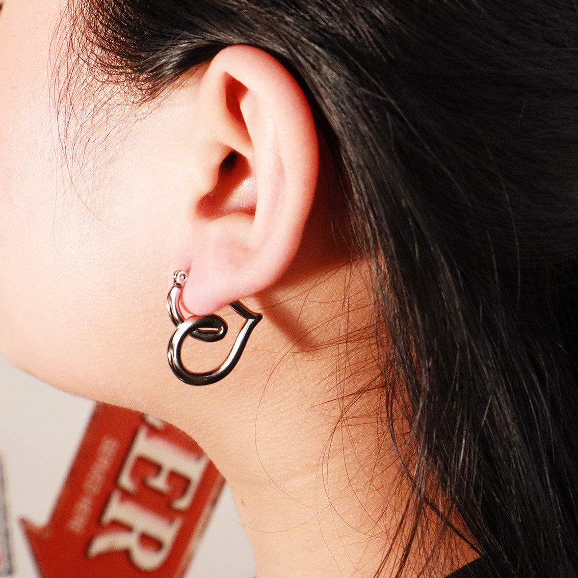 "Coil Hearts" Silver Earrings