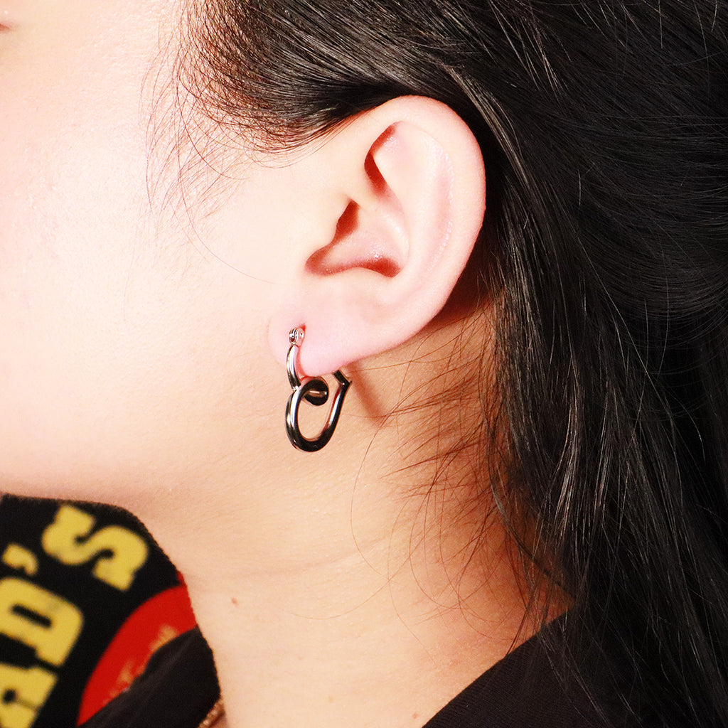 "Coil Hearts" Silver Earrings