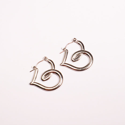 "Coil Hearts" Silver Earrings