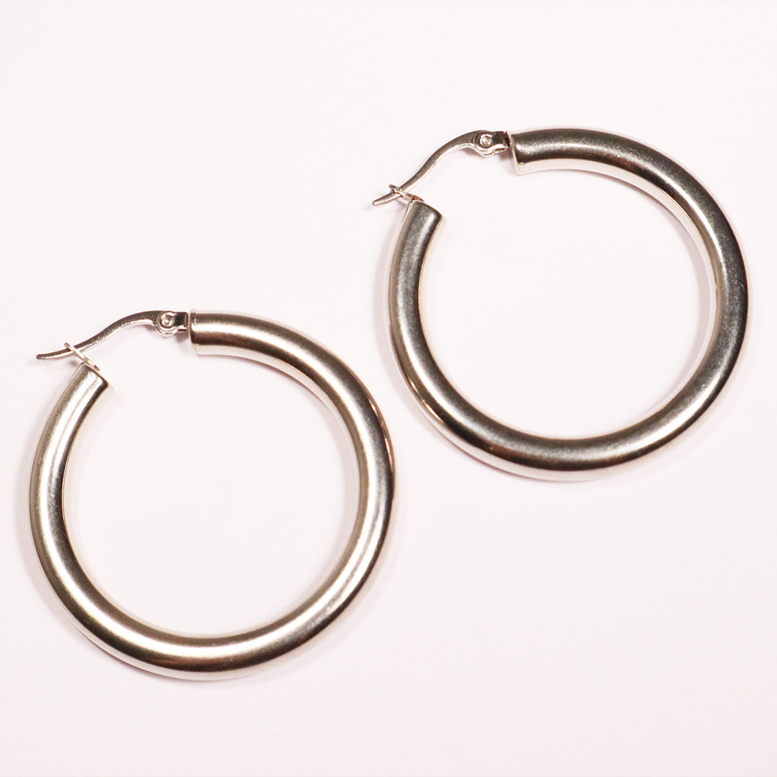 Classic Thick Silver Hoops