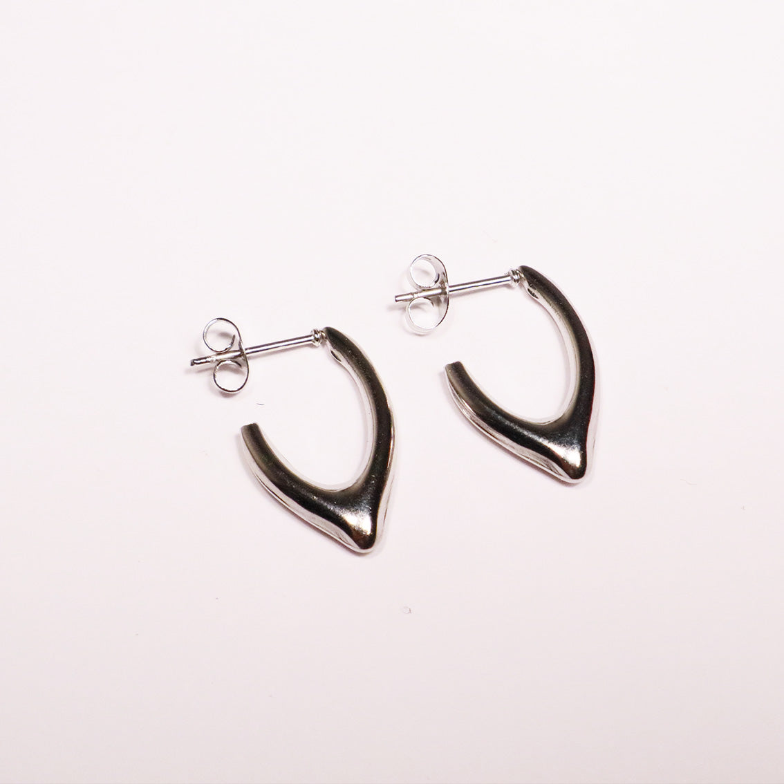 "Wishbone" Silver Earrings