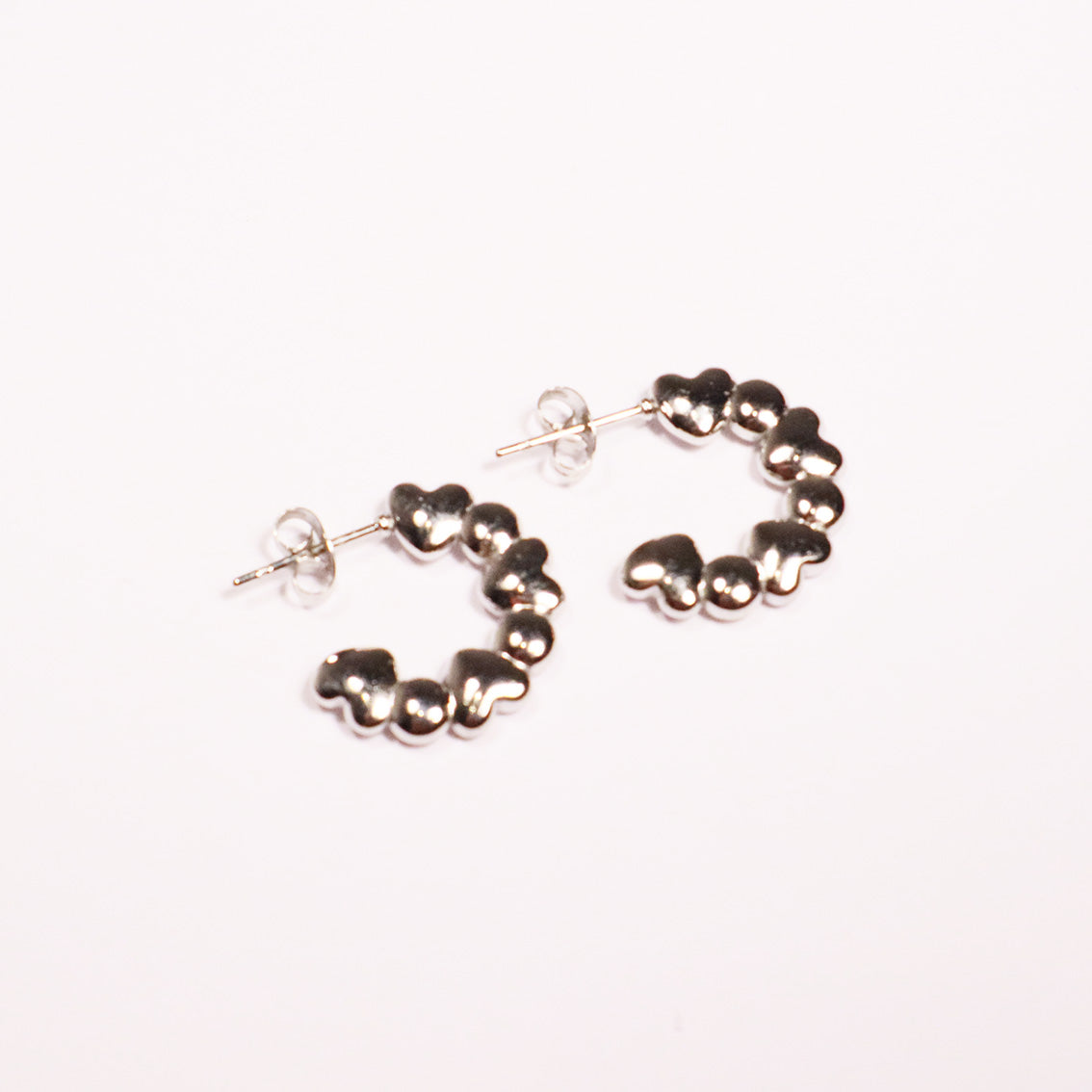 "Bubble Hearts" Silver Earrings