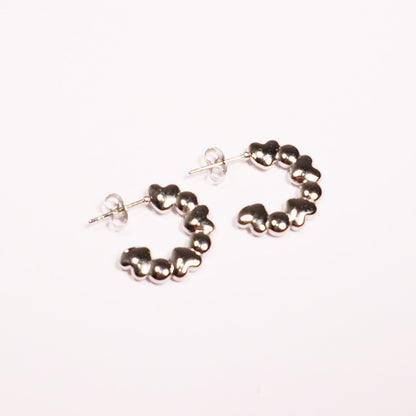"Bubble Hearts" Silver Earrings