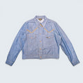 Vintage 70s Lee Western denim jacket in light blue with contrast stitching, sold by STOXX THRIFT & VINTAGE.