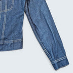 STOXX THRIFT & VINTAGE vintage Lee denim jacket in dark blue with contrast stitching, size 20.