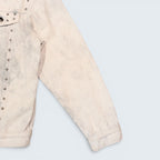 STOXX THRIFT & VINTAGE Natalia Paris acid wash denim jacket with silver stud detailing on the chest and placket.