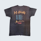 STOXX THRIFT & VINTAGE charcoal grey 1987 Def Leppard Hysteria tour band tee with back tour date graphic.