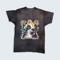 STOXX THRIFT & VINTAGE charcoal grey 1987 Def Leppard Hysteria tour band tee with distressed single-stitch cotton.